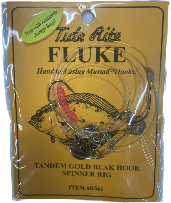 Tide Rite Fluke Tandem Gold Beak Hook Spinner Rigs