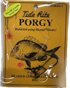 Tide Rite Porgy Size #1 Beaded Gold Baitholder Rigs