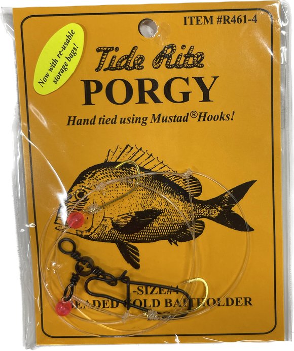 Tide Rite Porgy Size#4 Beaded Gold Baitholder Rig