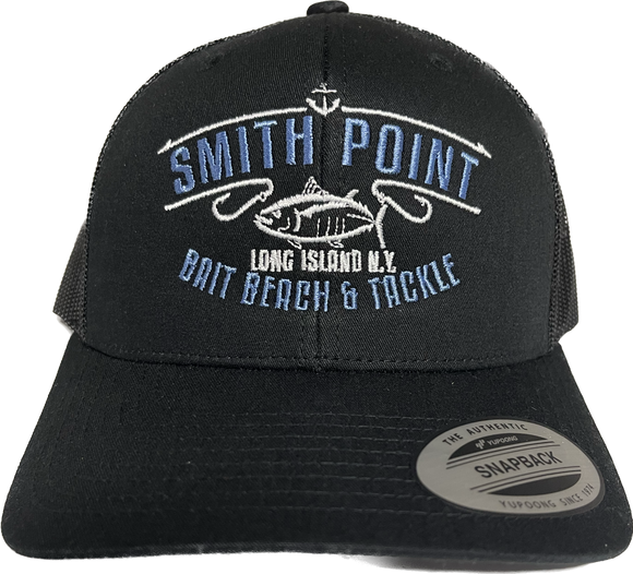 Smith Point Bait Beach and Tackle Snap Back Cap with Embroidered Logo