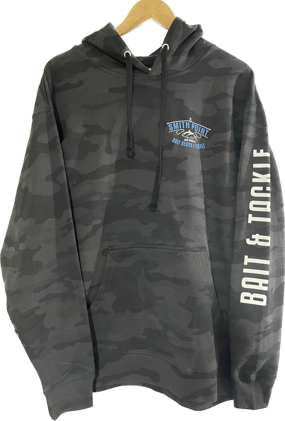 Smith Point Bait Beach and Tackle Camo Hoodie