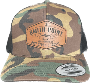 Smith Point Bait Beach and Tackle Snap Back Cap with Patched Logo